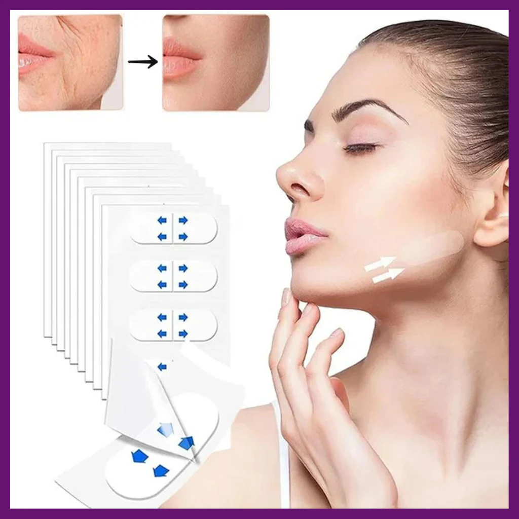 Kit 40 adesivos de fita lifting facial