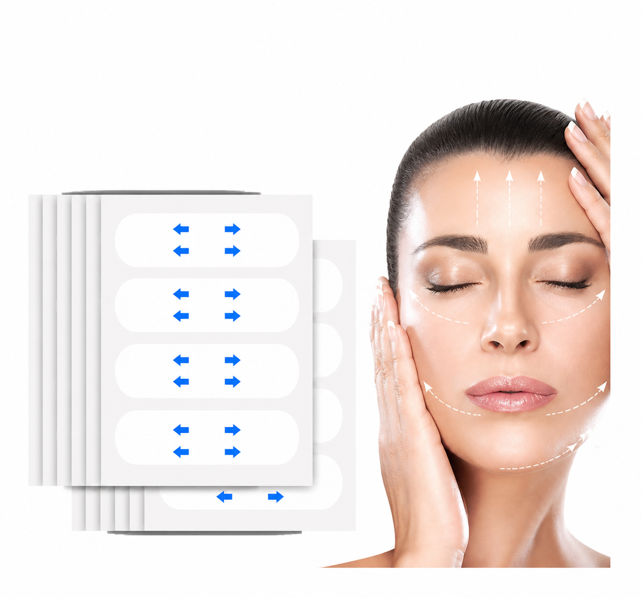 Kit 80 adesivos de Fita Lifting Facial
